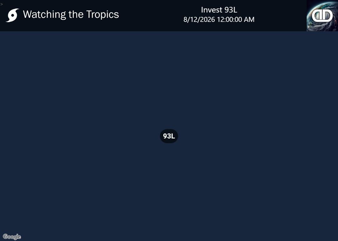 Storm Invest 93L Thunderstorm Probability