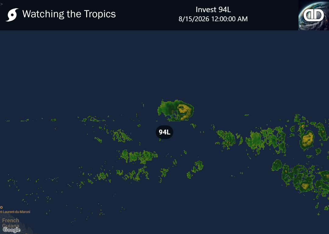 Storm Invest 94L Precipitation