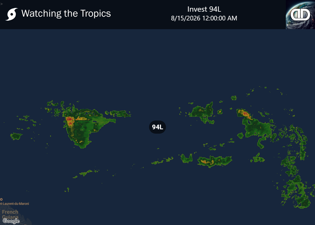 Storm Invest 94L Precipitation