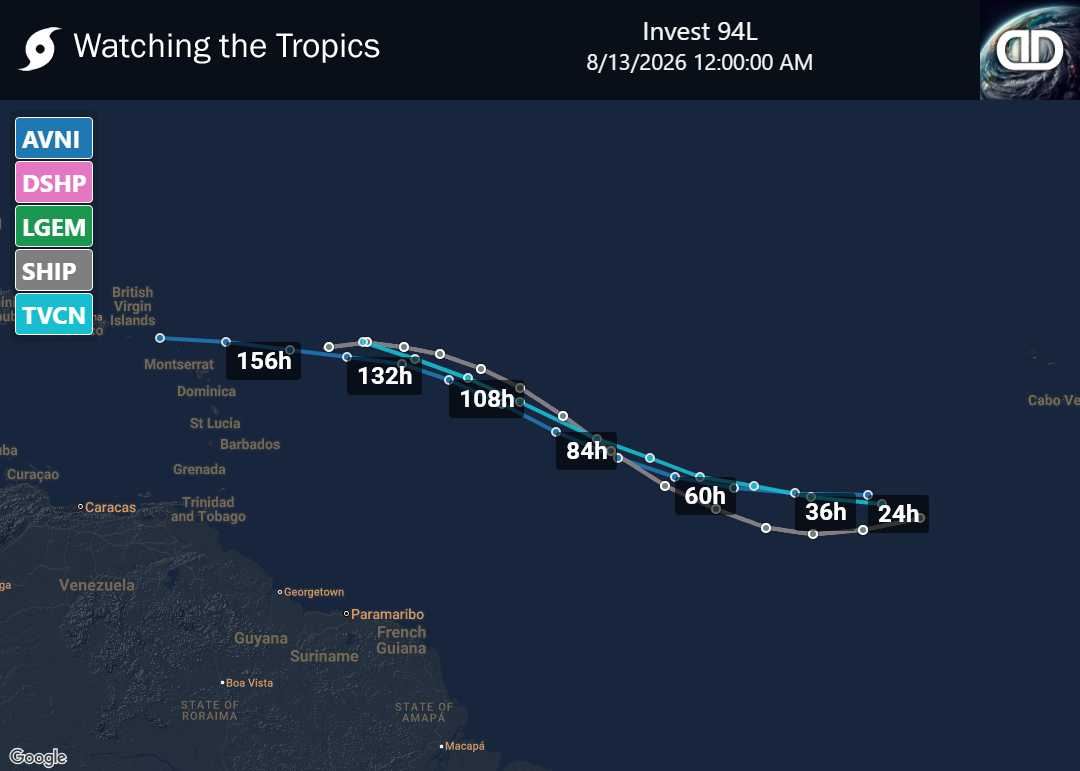 Storm Invest 94L Spaghetti Models
