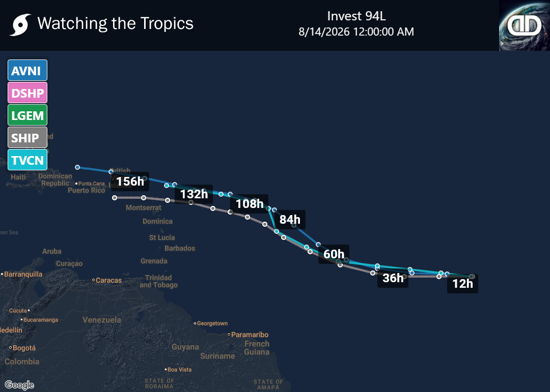 Storm Invest 94L Spaghetti Models