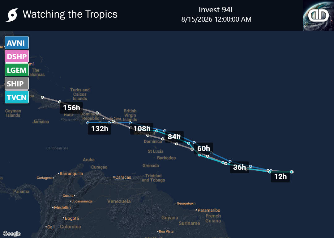 Storm Invest 94L Spaghetti Models