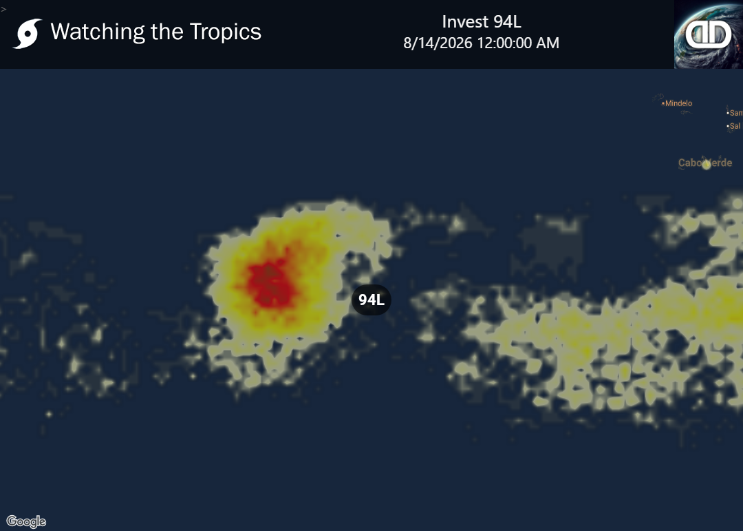 Storm Invest 94L Thunderstorm Probability