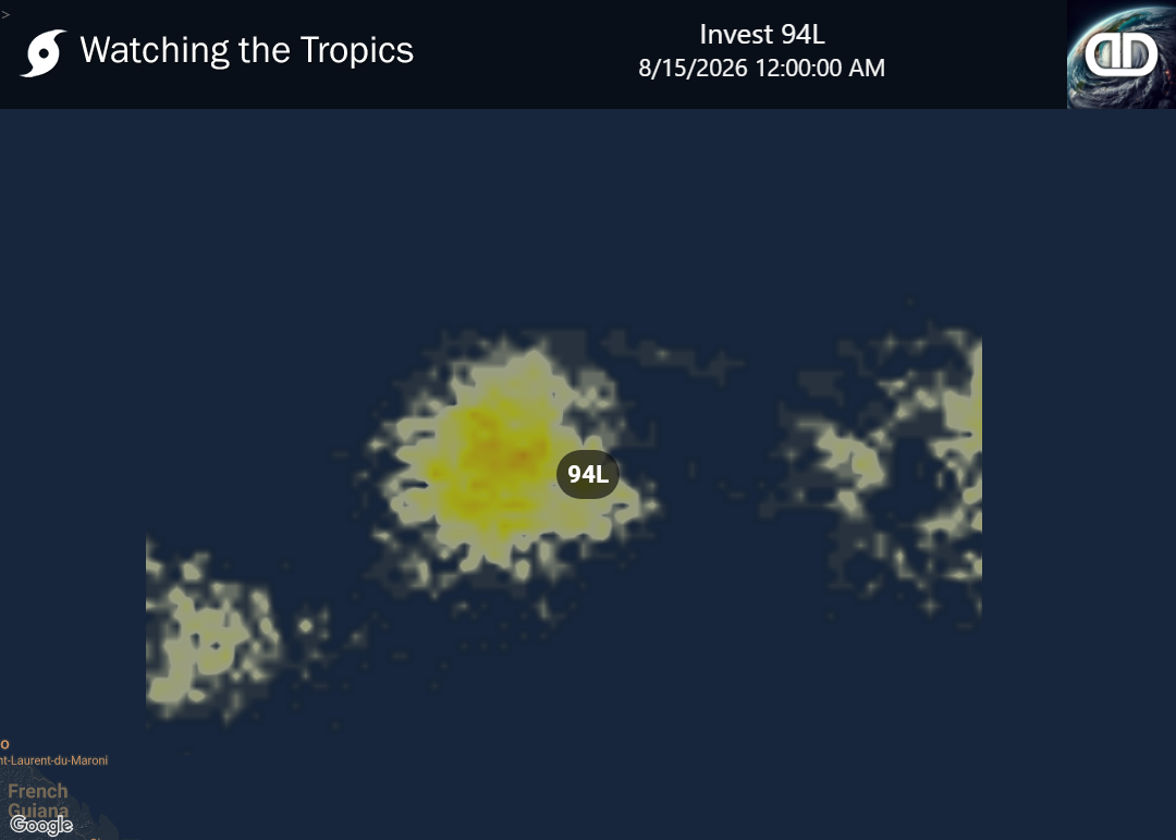 Storm Invest 94L Thunderstorm Probability
