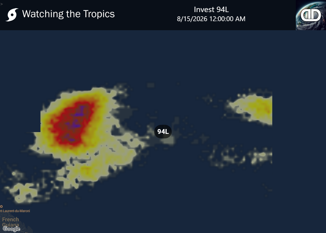 Storm Invest 94L Thunderstorm Probability