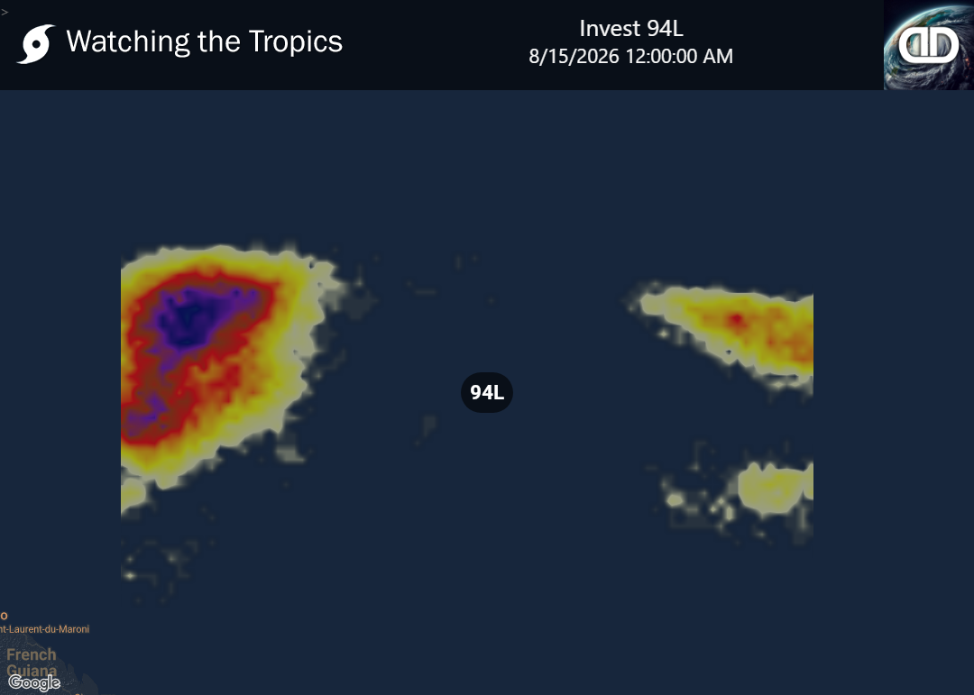 Storm Invest 94L Thunderstorm Probability