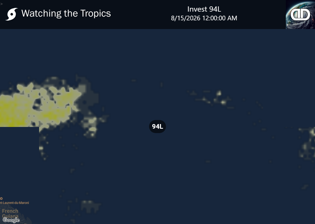 Storm Invest 94L Thunderstorm Probability