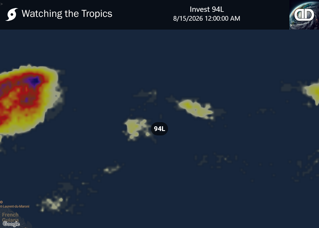 Storm Invest 94L Thunderstorm Probability