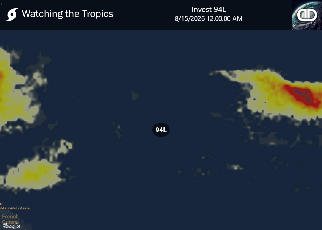 Storm Invest 94L Thunderstorm Probability