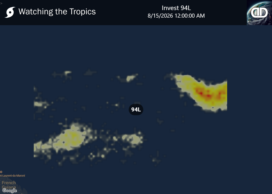 Storm Invest 94L Thunderstorm Probability
