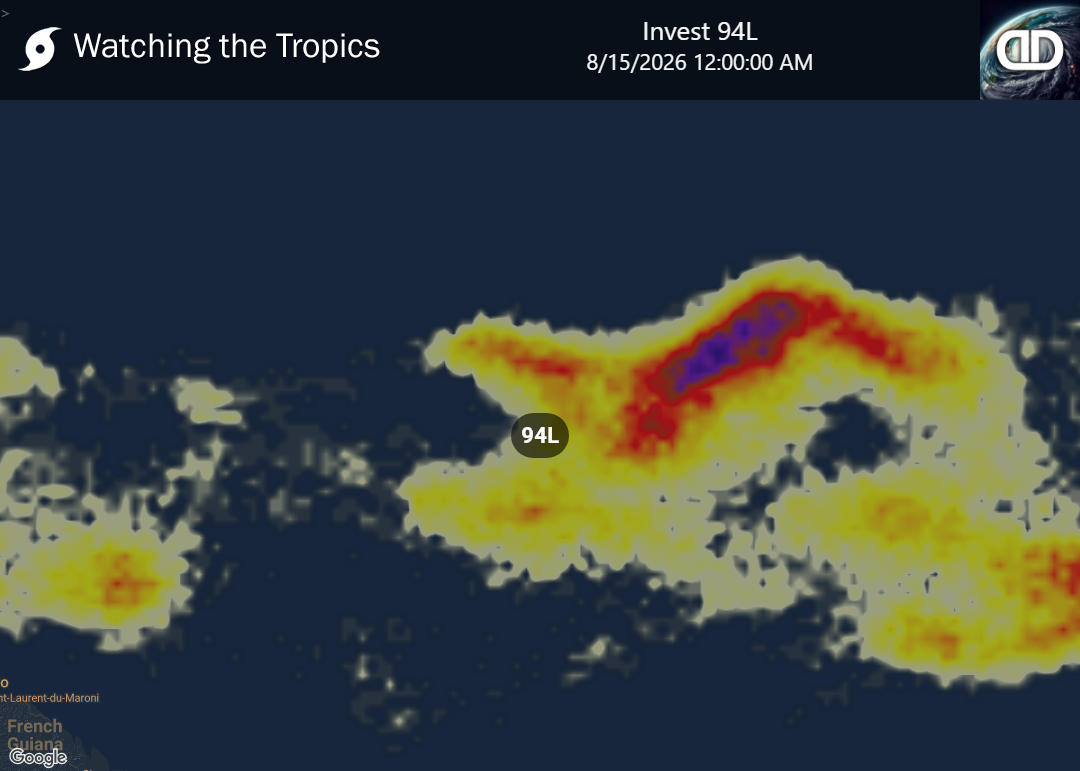 Storm Invest 94L Thunderstorm Probability