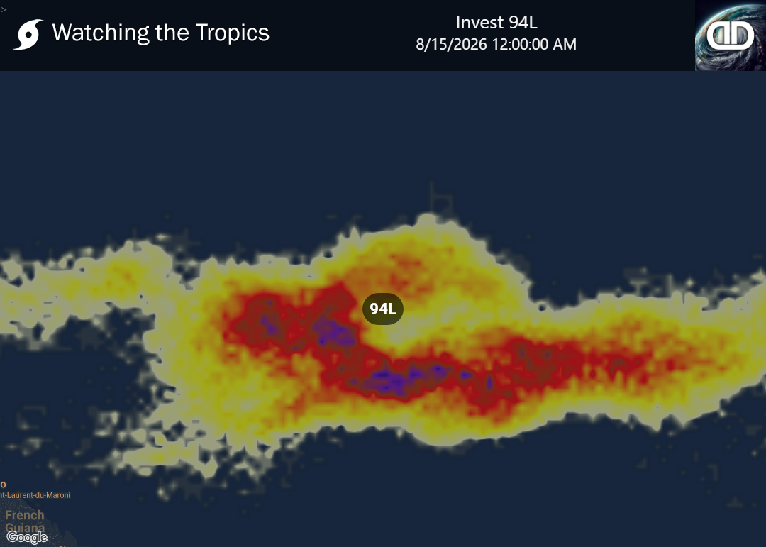 Storm Invest 94L Thunderstorm Probability
