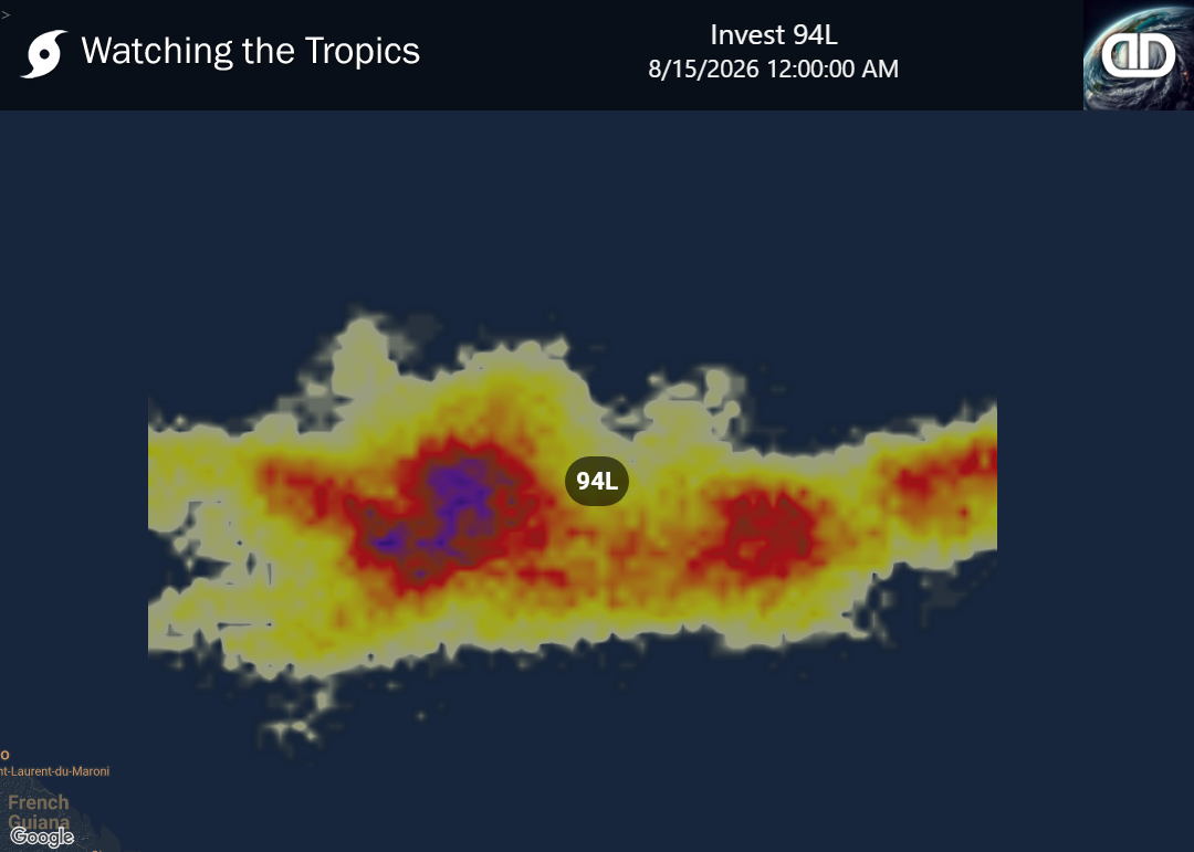 Storm Invest 94L Thunderstorm Probability