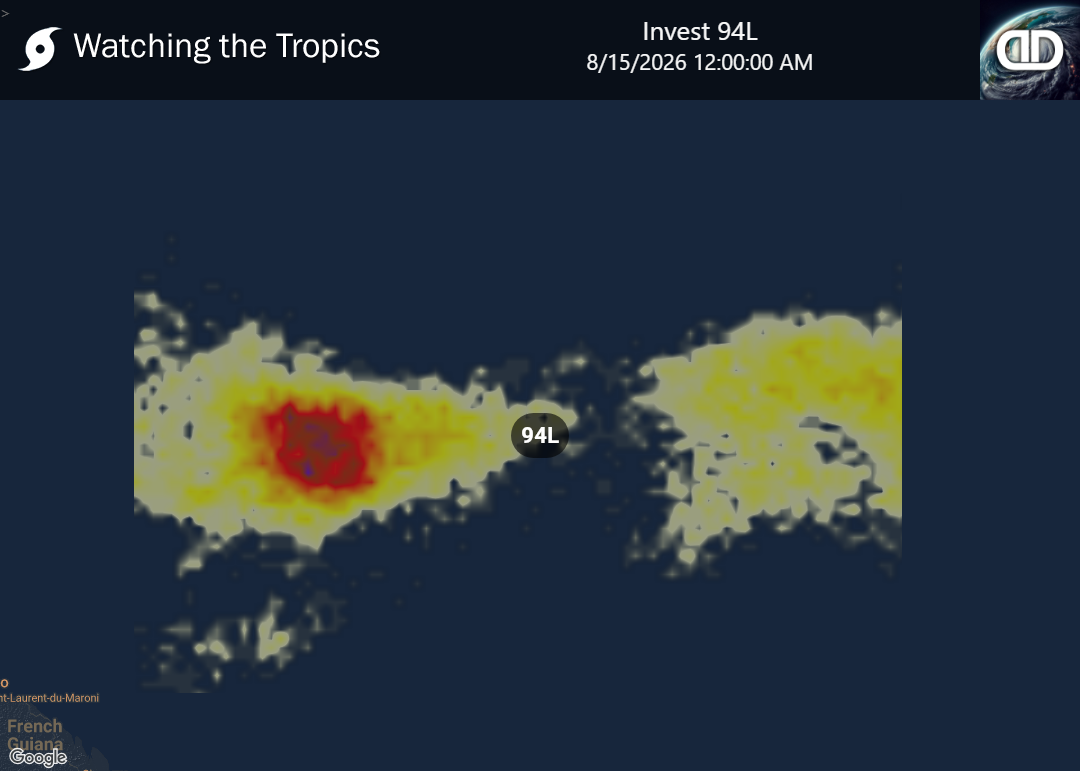 Storm Invest 94L Thunderstorm Probability
