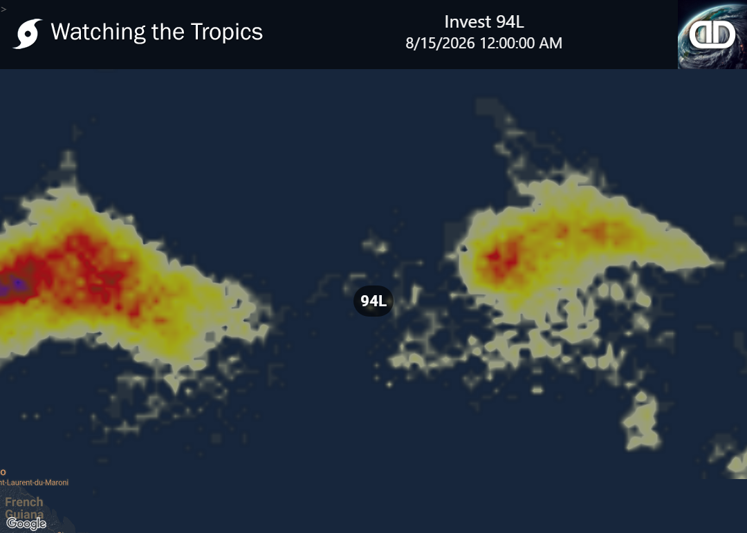 Storm Invest 94L Thunderstorm Probability