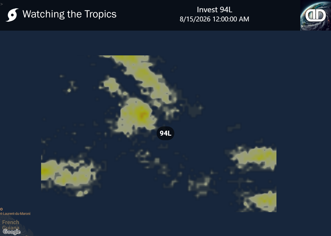 Storm Invest 94L Thunderstorm Probability