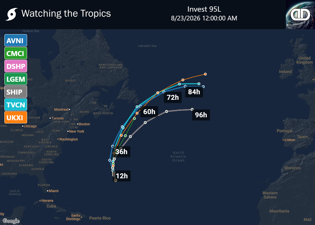 Storm Invest 95L Spaghetti Models