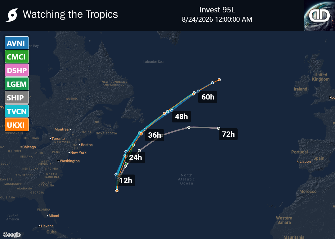 Storm Invest 95L Spaghetti Models