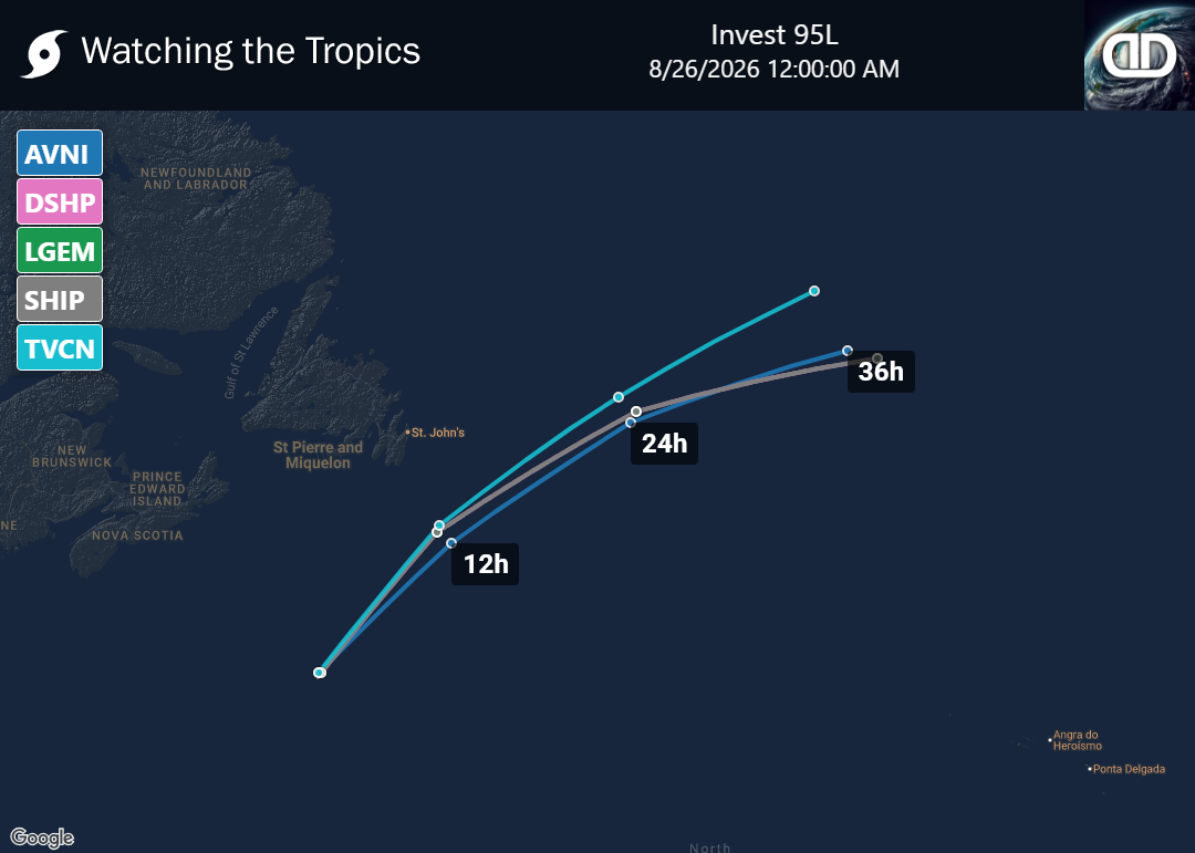 Storm Invest 95L Spaghetti Models