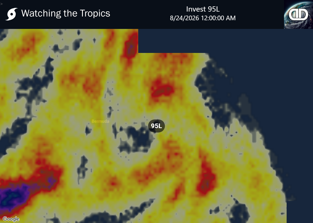 Storm Invest 95L Thunderstorm Probability