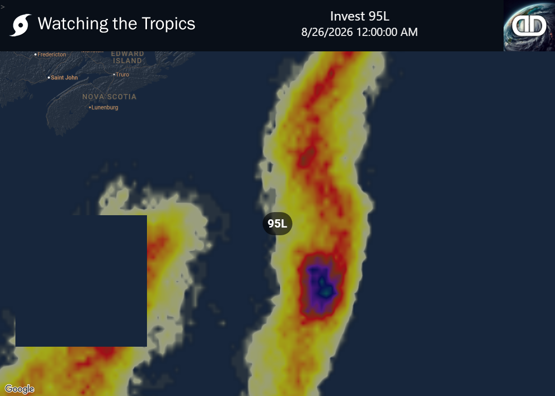 Storm Invest 95L Thunderstorm Probability