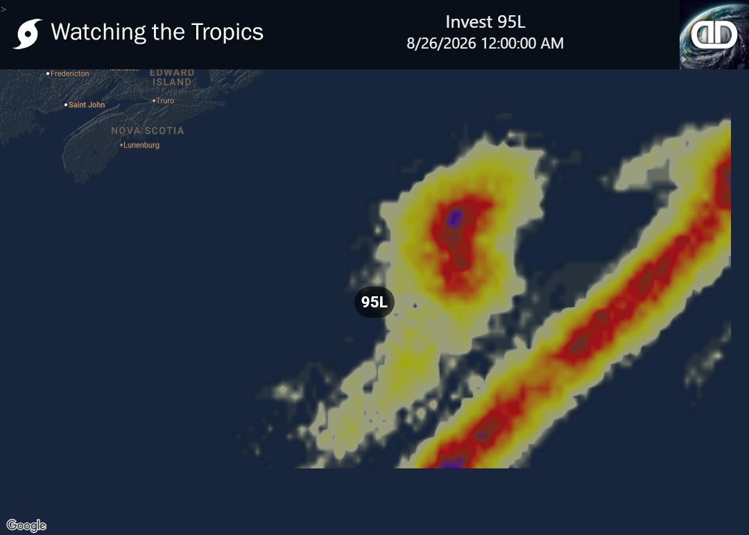 Storm Invest 95L Thunderstorm Probability