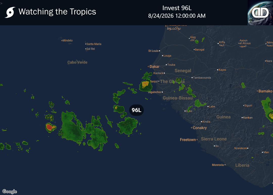 Storm Invest 96L Precipitation