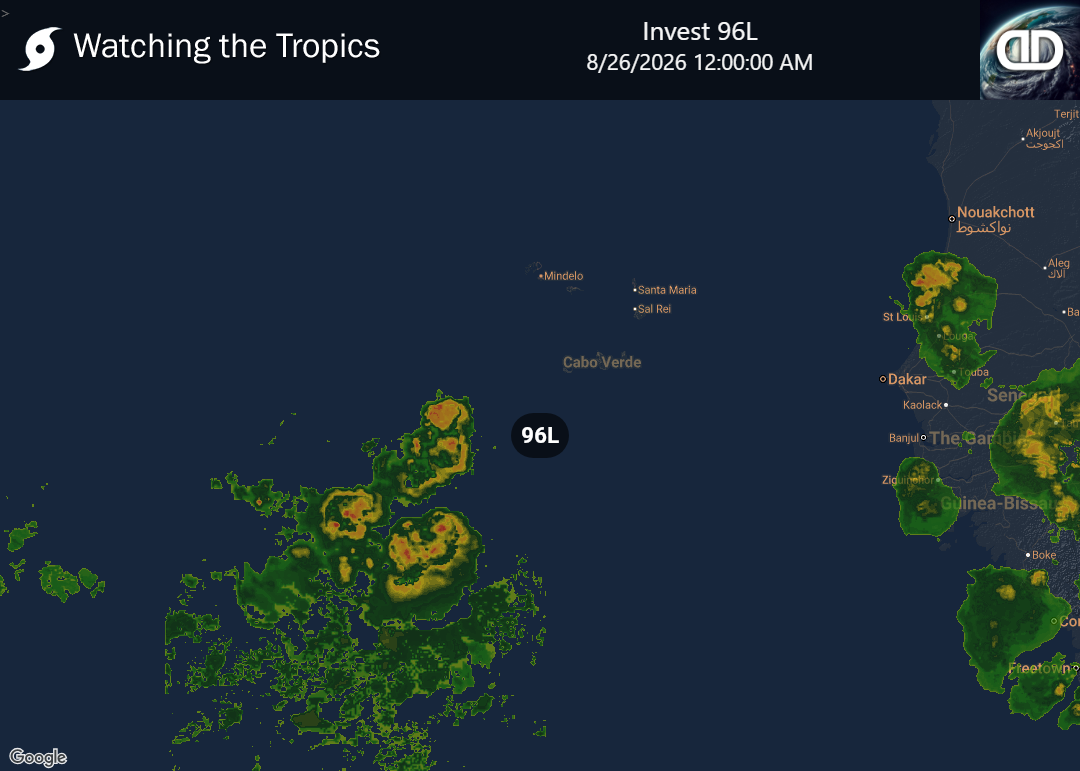Storm Invest 96L Precipitation