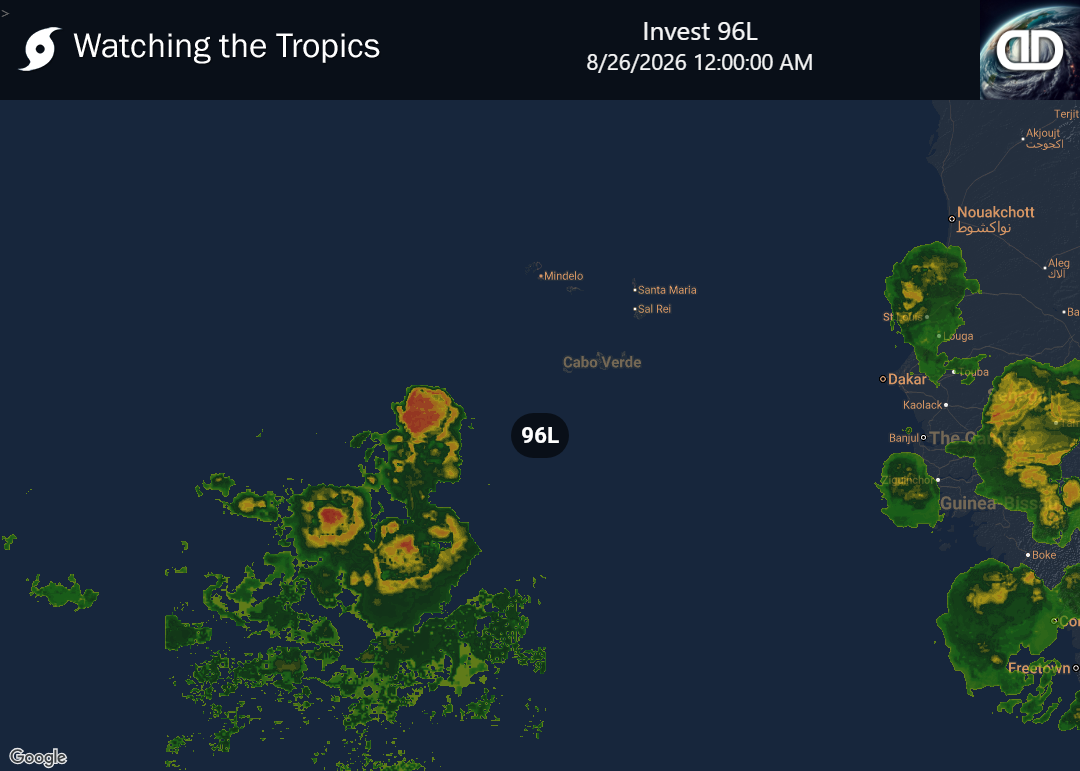 Storm Invest 96L Precipitation