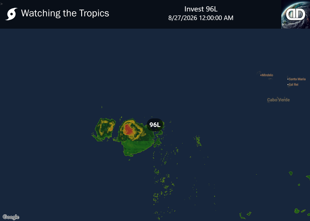 Storm Invest 96L Precipitation