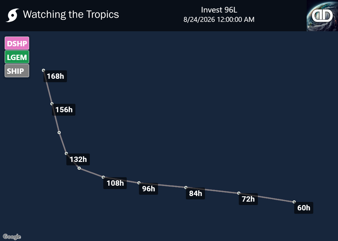 Storm Invest 96L Spaghetti Models