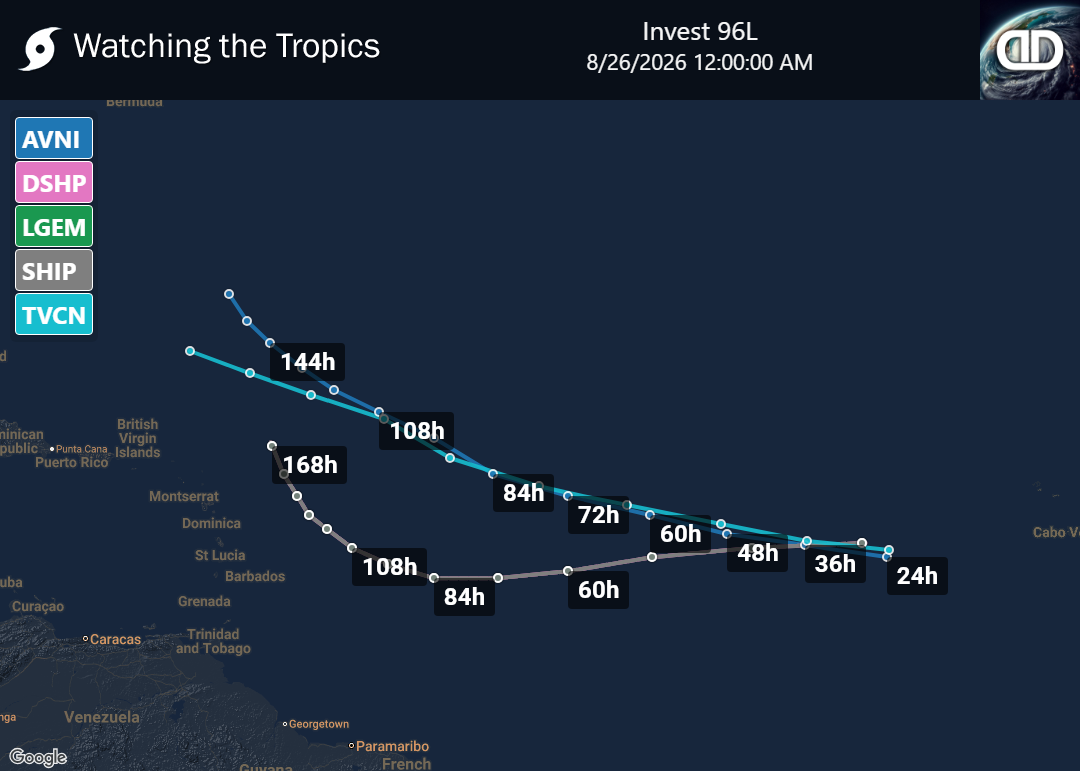 Storm Invest 96L Spaghetti Models