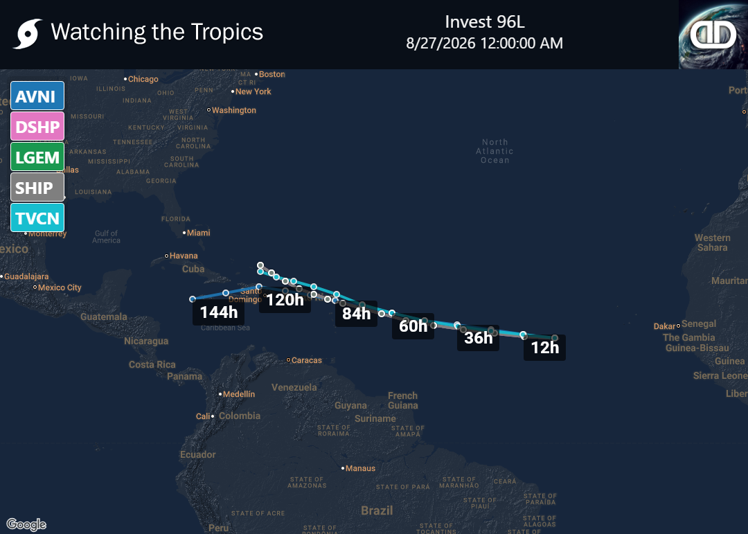 Storm Invest 96L Spaghetti Models