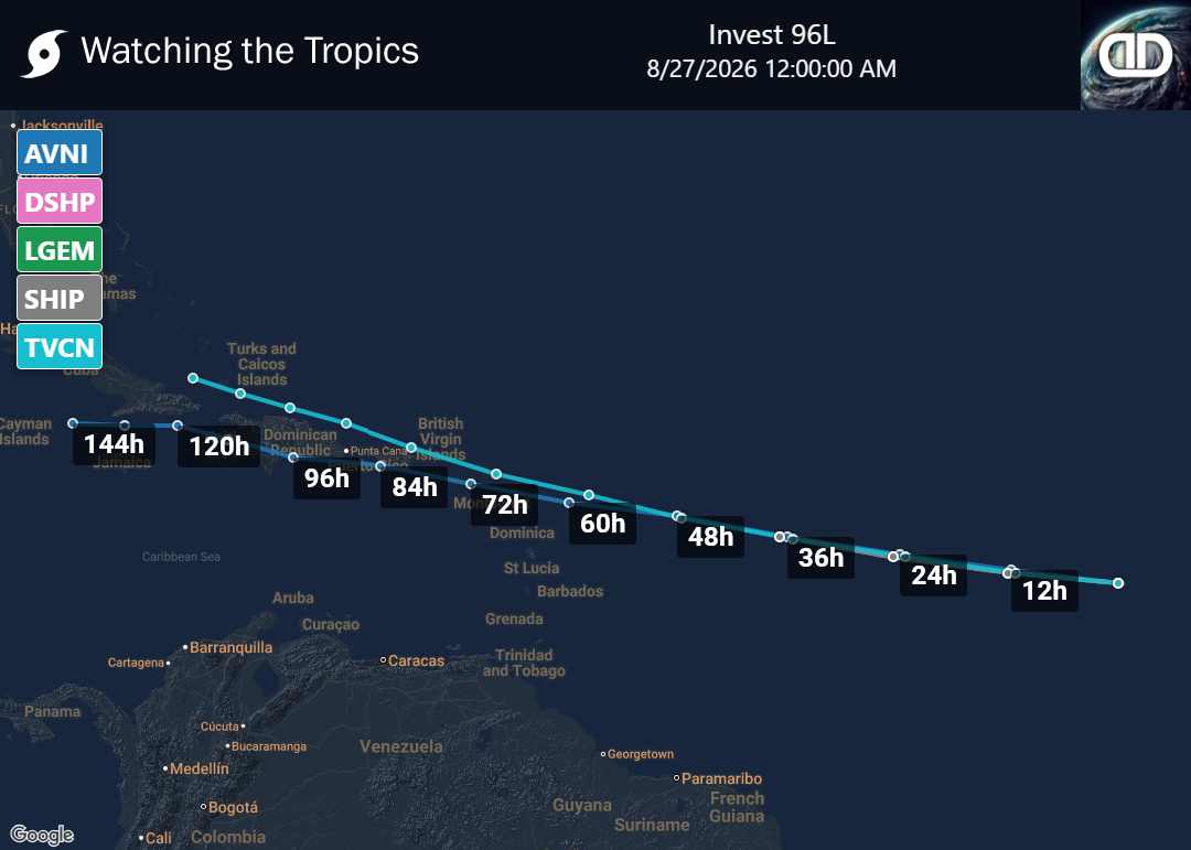Storm Invest 96L Spaghetti Models
