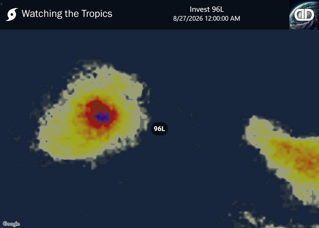 Storm Invest 96L Thunderstorm Probability