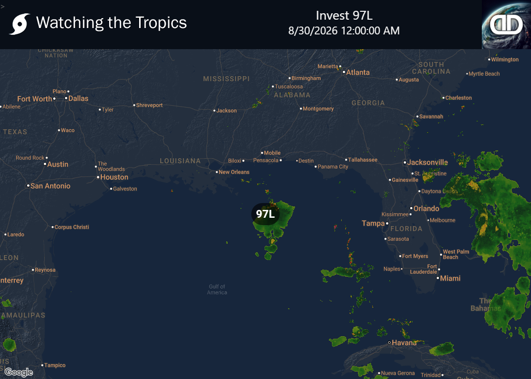 Storm Invest 97L Precipitation