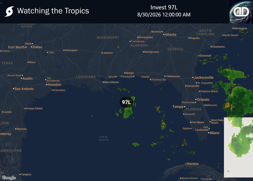 Storm Invest 97L Precipitation
