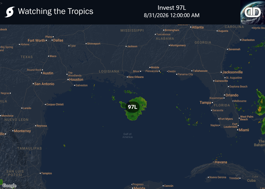 Storm Invest 97L Precipitation