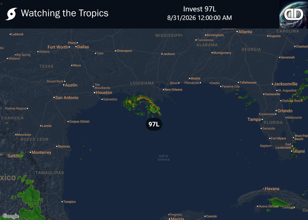 Storm Invest 97L Precipitation