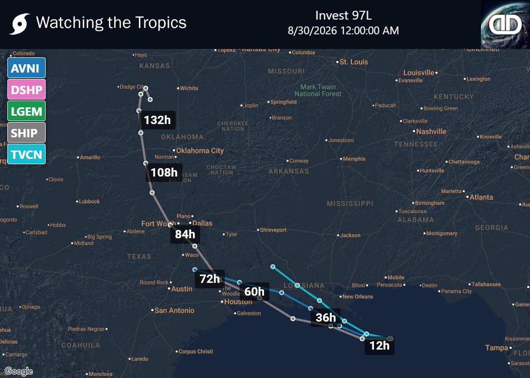 Storm Invest 97L Spaghetti Models