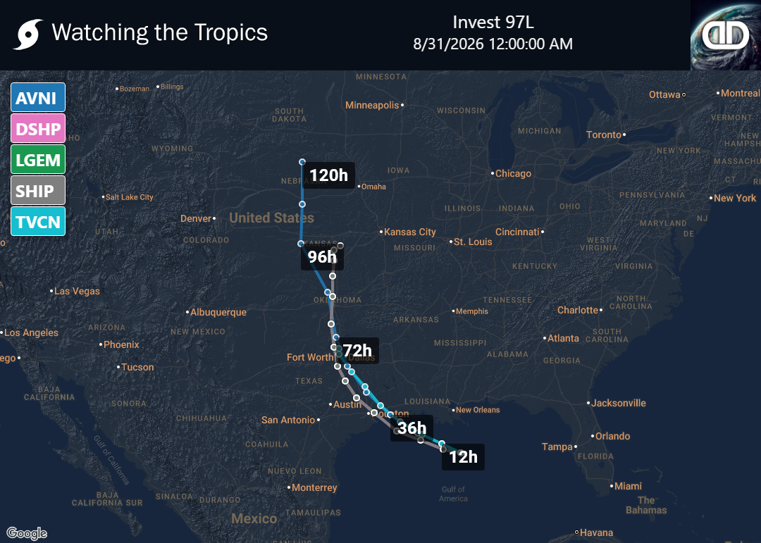 Storm Invest 97L Spaghetti Models