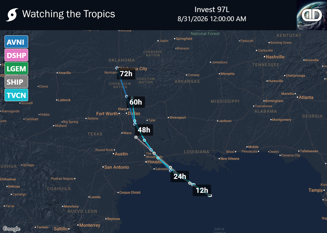 Storm Invest 97L Spaghetti Models