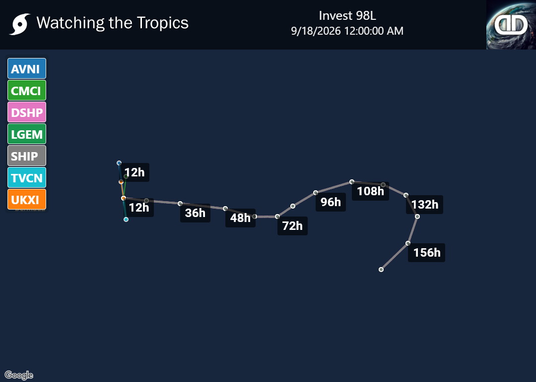 Storm Invest 98L Spaghetti Models