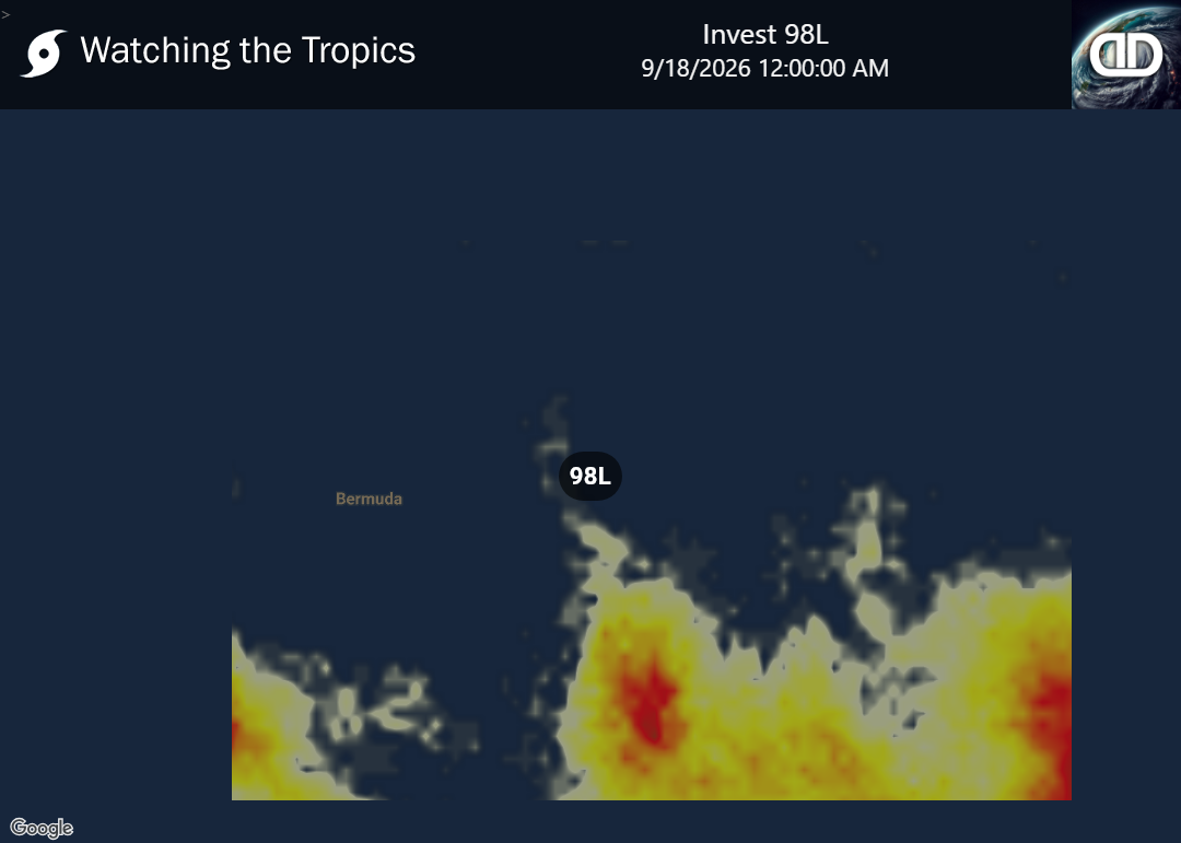 Storm Invest 98L Thunderstorm Probability