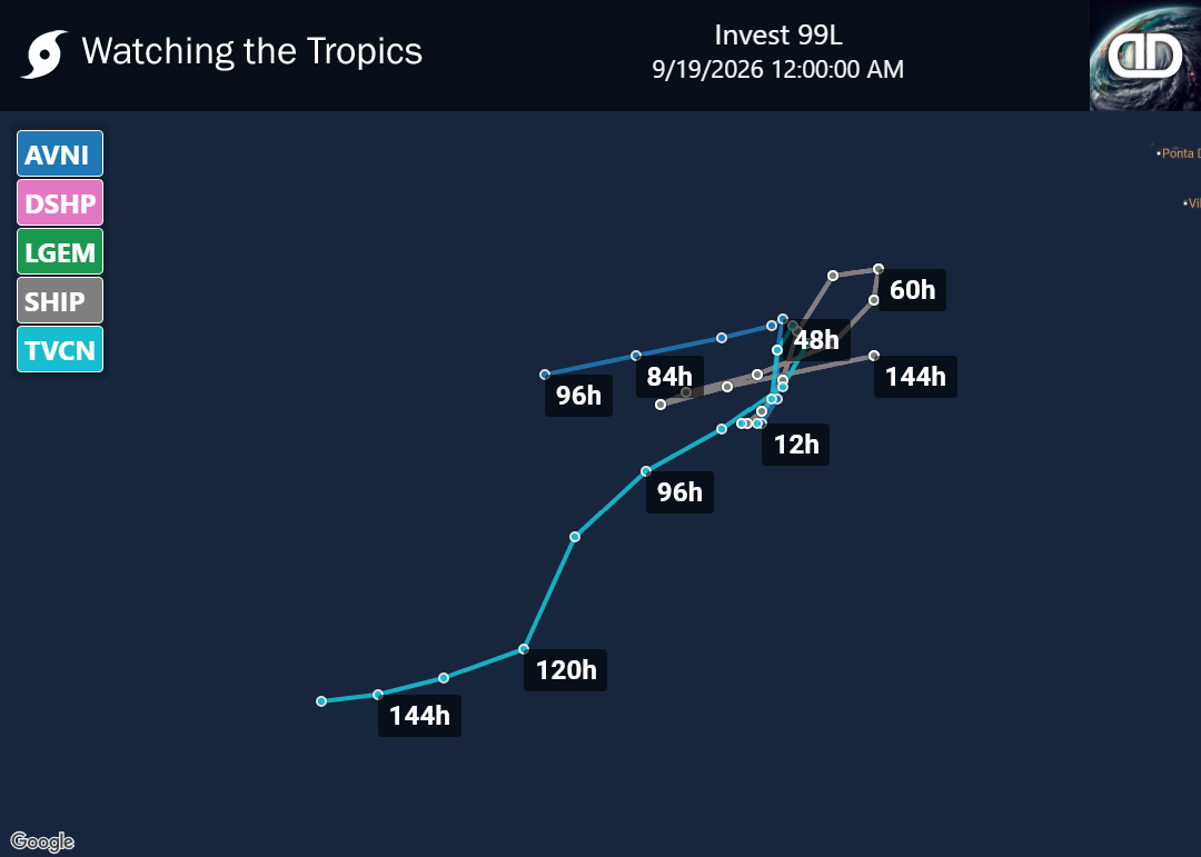 Storm Invest 99L Spaghetti Models