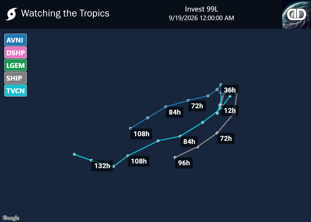 Storm Invest 99L Spaghetti Models