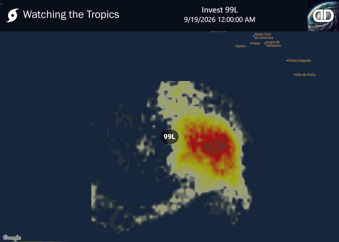 Storm Invest 99L Thunderstorm Probability