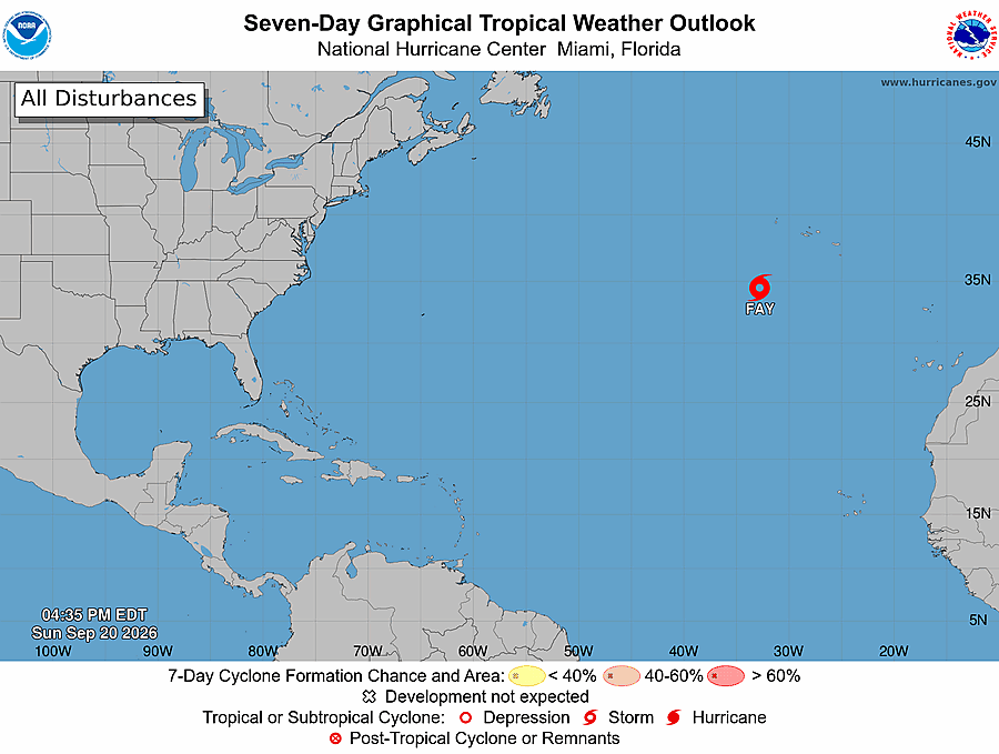 Tropical disturbance near Bermuda is running out of time. Could it still become Fay? Image