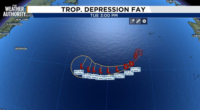 Fay Weakens To Tropical Depression Off Atlantic Image