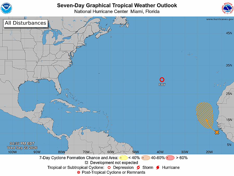 Two tropical systems show signs of development in the North and East Atlantic Image